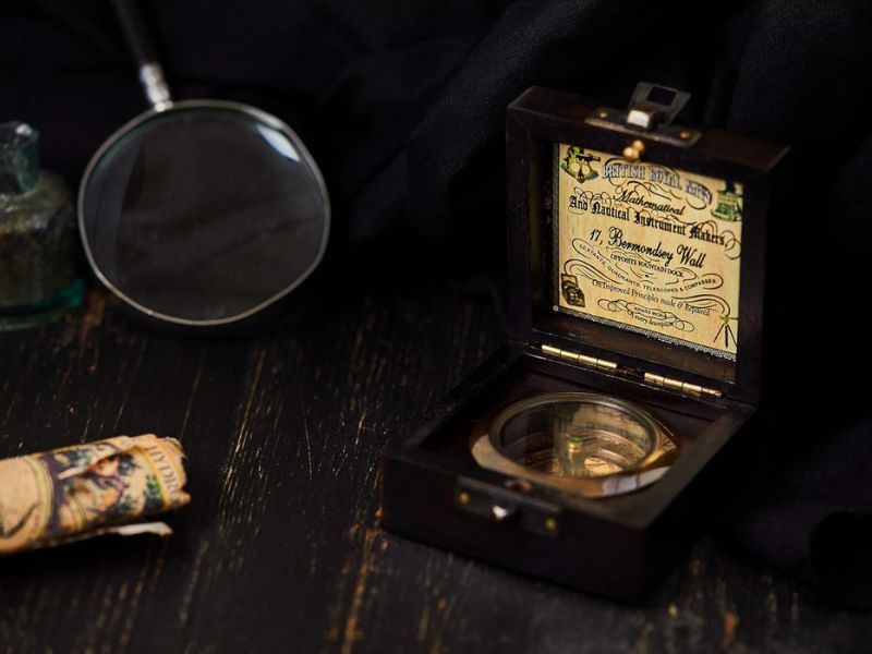 Handmade Antique Brass Compass with Wooden Box | Vintage Nautical Pocket Compass | Exquisite Maritime Décor & Gift for Every Occasion