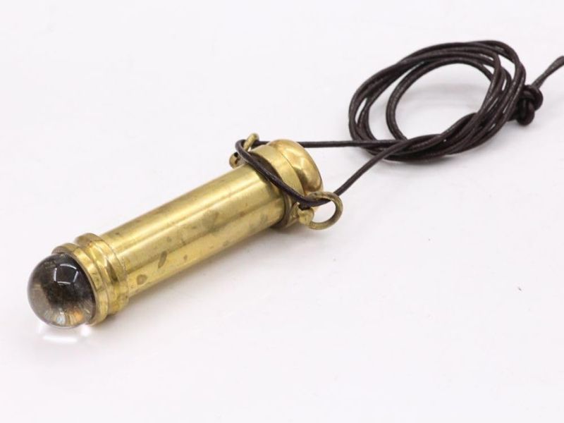 Handmade Brass Teleidoscope Pendant Necklace with Lampwork Glass Beads Mini Kaleidoscope Jewelry Gift Kit