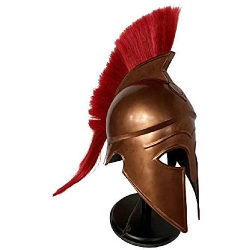 Medieval Warrior Greek Corinthian Helmet Armor Knight Spartan Replica Helmet with Blonde Plume Steel