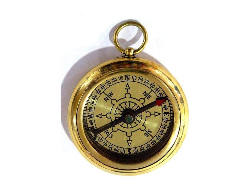 Vintage Brass Compass – RMS Titanic Inspired Pocket Compass | 2-Inch Compact Maritime Navigation Instrument with Magnetic Jeweled Needle | Nautical Collector’s Gift for Men & Women