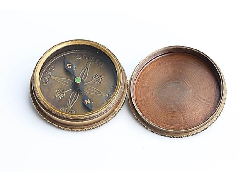Life Is the Toughest Storms Prove the Strength of Your Anchor” Solid Brass Compass with Leather Case – Inspirational Quote Engraved Nautical Gift for Graduation, Travel & Adventure Lovers