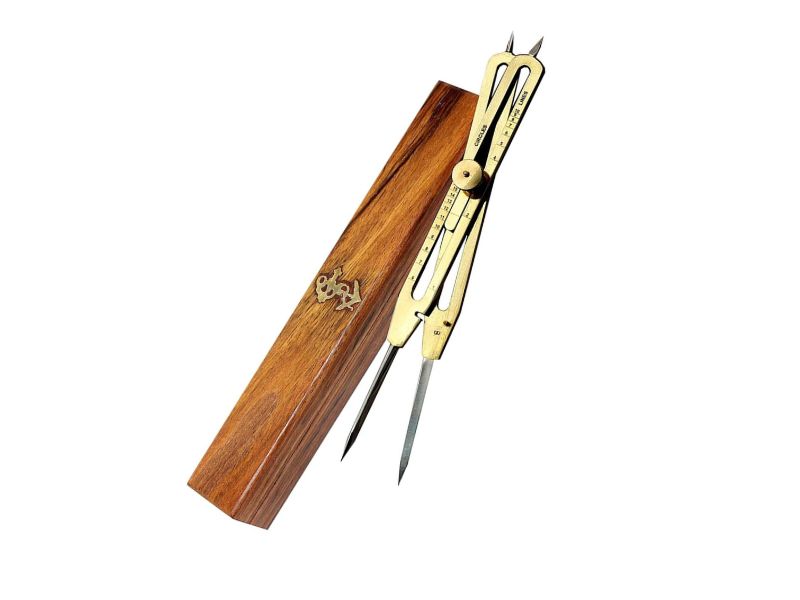 Solid Brass Proportional Divider 9 Inch – Professional Drawing Tool for Artists, Architects & Designers – Vintage Antique Style Brass with Steel Points – Precision Geometry & Drafting Tool Gift
