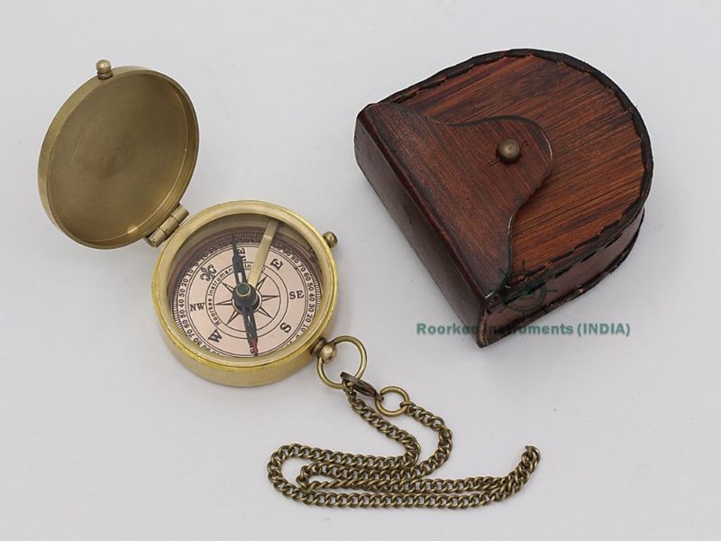 Grow Old Along With Me Engraved Brass Compass with Leather Case | Robert Browning Quote | Romantic Anniversary Gift, Husband Wife Gift, Wedding Gift, Vintage Nautical Compass,