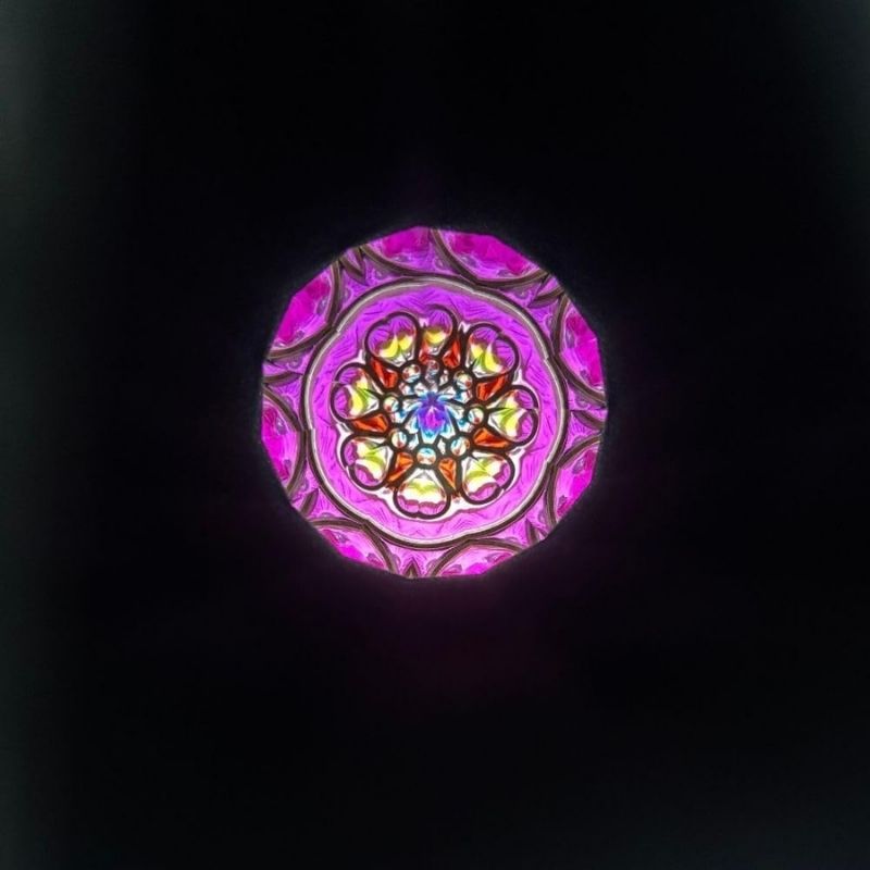Handmade Tribal Brass Kaleidoscope with Etched Design, 2 Resin Bead Wheels, Lacquer Finish, Wood Stand & Gift Box – A Unique Collectible Gift for Adults (Two Mirror System)