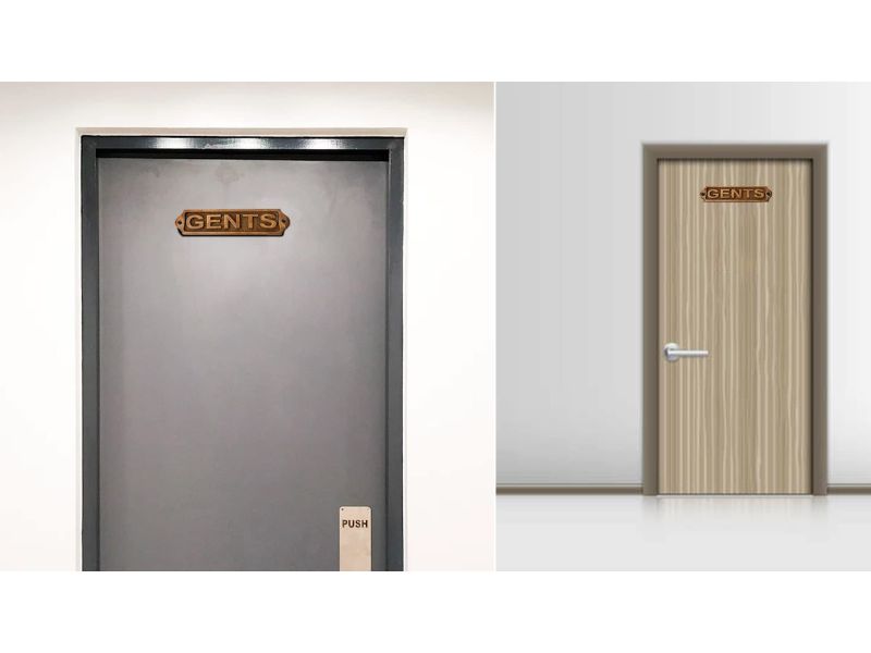 Antique Brass “GENTS” Door Sign Plaque – Vintage Style Restroom Wall Plate for Men’s Toilet | Solid Cast Brass with Mounting Screws | Classic Handmade Bathroom Decor