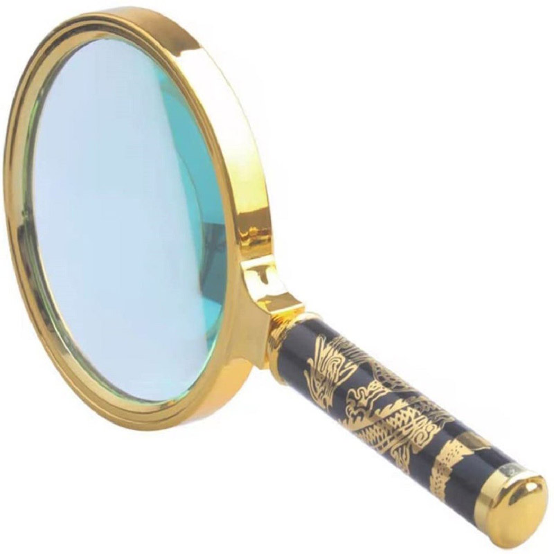 10x Magnifying Glass for Reading, 90mm Magnifying Glasses, with Removable Classical Texture Handle and Metal Frame, for Reading and Outsdoor Investigation