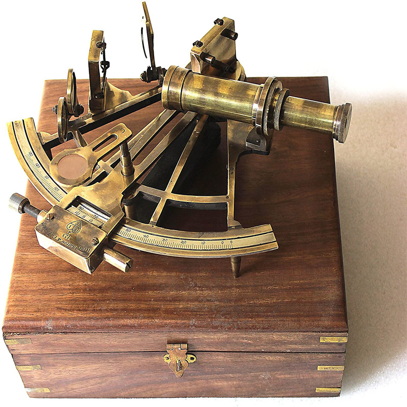 Nautical Marine Heavy German Working Model Ship Sextant Sea Collectible Antique Wooden Box Gift Item