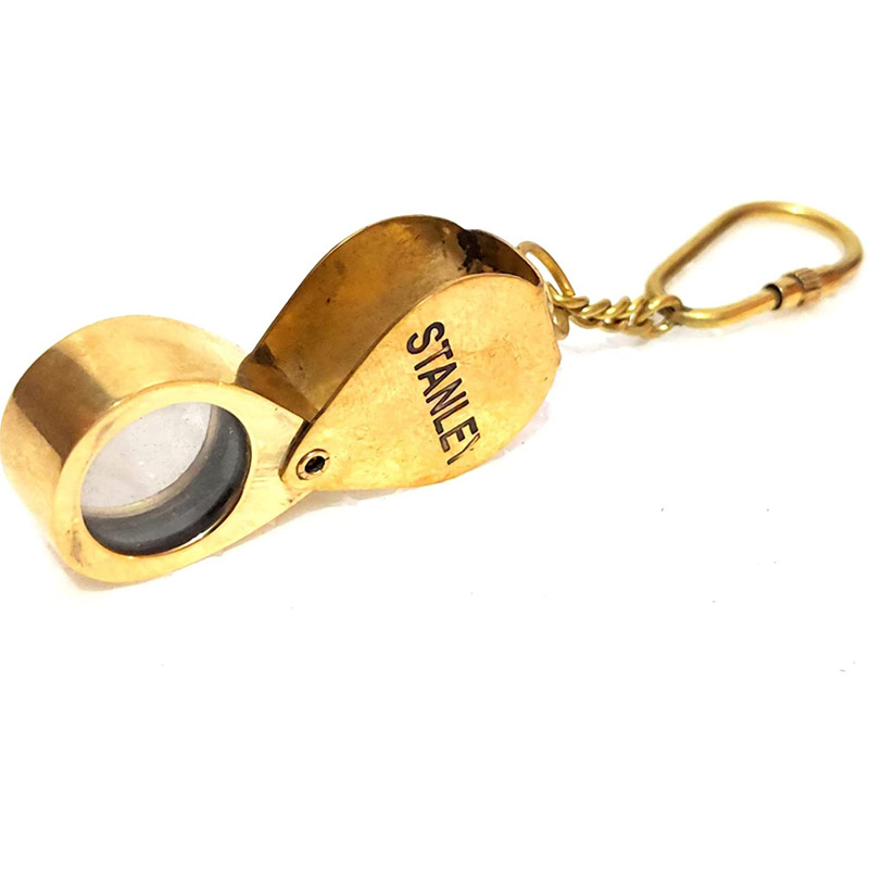Brass Finish Magnifying Glass Keychain Nautical Assorted Key Ring Brass Keychain Handmade Keychain & Key Ring