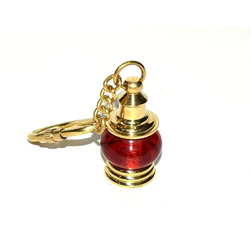 Nautical Brass Lantern Key Chain Collectible Key Ring Vintage Item for Gifted