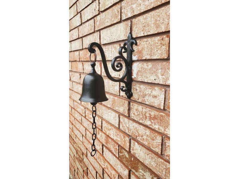 Vintage Cast Iron Dinner Bell | Rustic Entry Door Bell for Home & Farm | Outdoor Hanging Wall Bell for Porch, Garden, Front Gate & Indoor Decoration | Antique Farmhouse Style Doorbell