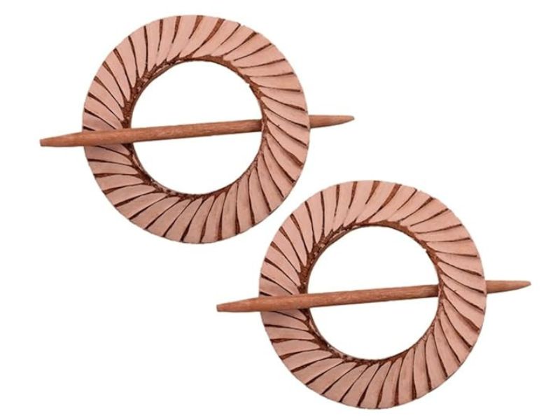 Wooden Curtain Holder Tie Back Drape Clips \'Mystic Spiral\' – Set of 2 | Handcrafted Decorative Curtain Tiebacks | Elegant Wooden Holdbacks for Drapes & Curtains | Boho Home Window Decor Accessories