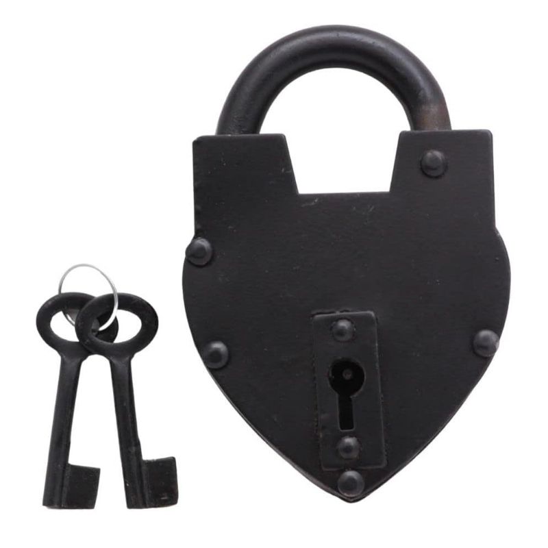 4 inch Handmade paan Medium Black Iron Lock