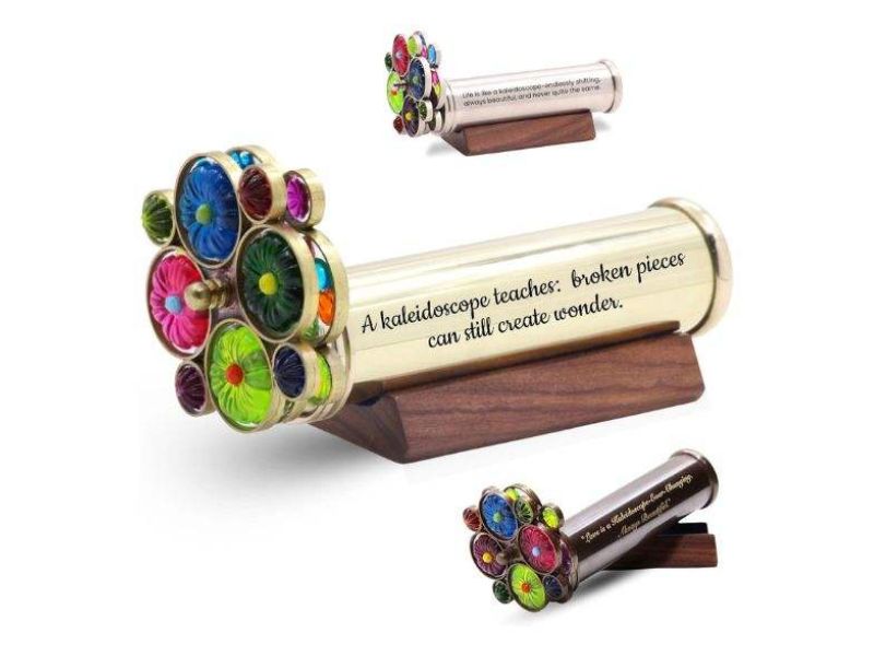 Custom Engraved Brass Kaleidoscope Unique Personalized Toy Keepsake Your Own Message for Graduation Birthday Anniversary Gift