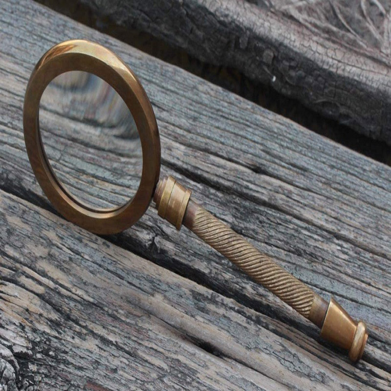 Magnifying Glass with Brass Handle, Handheld Magnifying Glass Lens, Antique Magnifier, Reading, Inspection, Coin and Stamp Inspection, Astrologer, Low Sight Elderly, Collectible Décor Gift 2.75