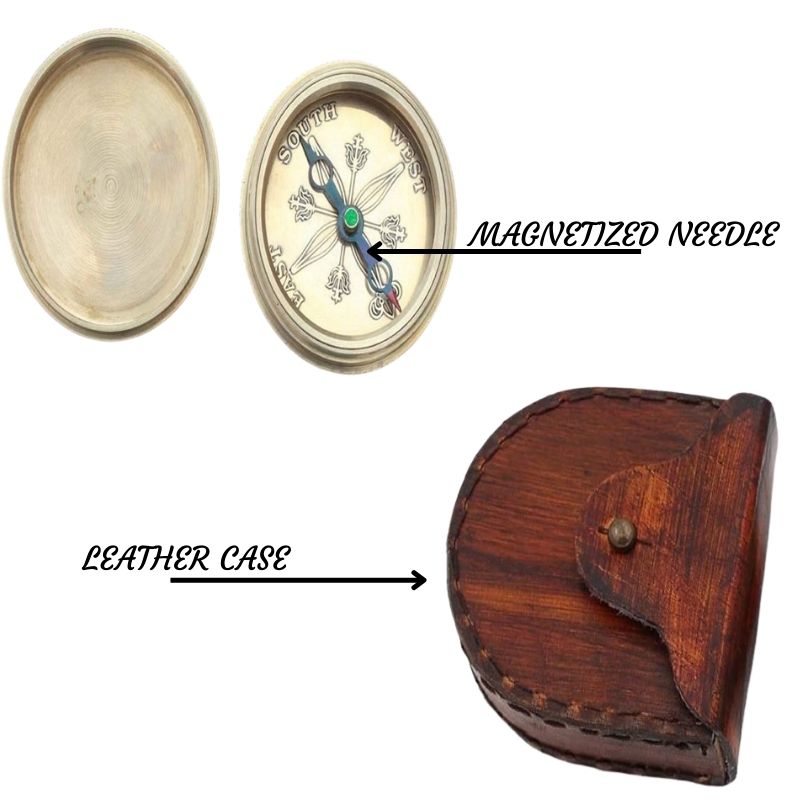 ROORKEE INSTRUMENTS (INDIA) A NAUTICAL REPRODUCTION HOUSE Inspirational Gift Ideas The Journey Doesnt Start at The Beginning It Begins at The End Brass Compass with Case.