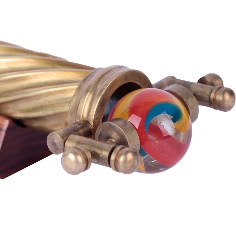 Marblescope Brass Kaleidoscope with Interchangeable Glass Marbles, Includes Hardwood Display Stand-A Thoughtful Gift for the Discerning Collector