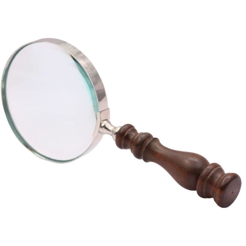 4 inch Magnifying Glass Wooden Matka Handle