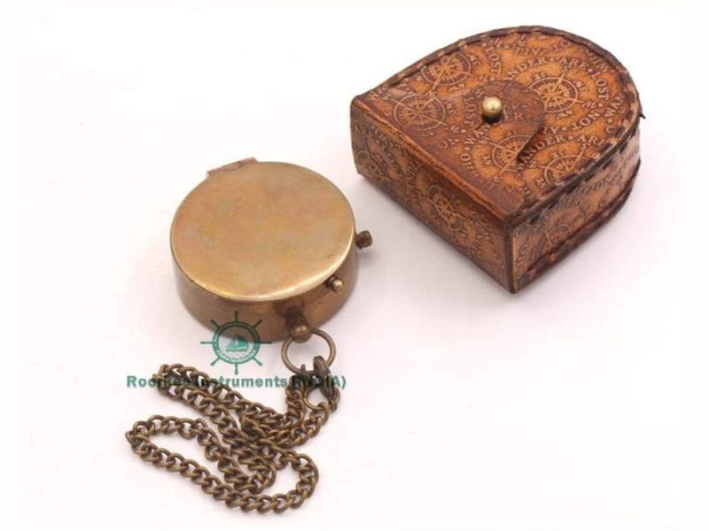 The Day I Met You Compass, Engraved Brass Compass with Leather Case, Soulmate Gift for Husband Wife, Romantic Anniversary Gift, Valentine\'s Day Gift for Him Her, Missing Piece Love Keepsake