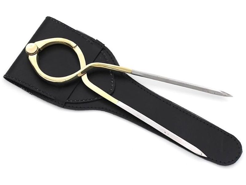 Nautical Brass Navigation Divider for Maritime and Naval Use – Antique Geometry Drafting Compass – Professional Solid Brass Drawing and Measuring Tool with Leather Case – Ideal for Map Plotting, Sailing, and Art Projects
