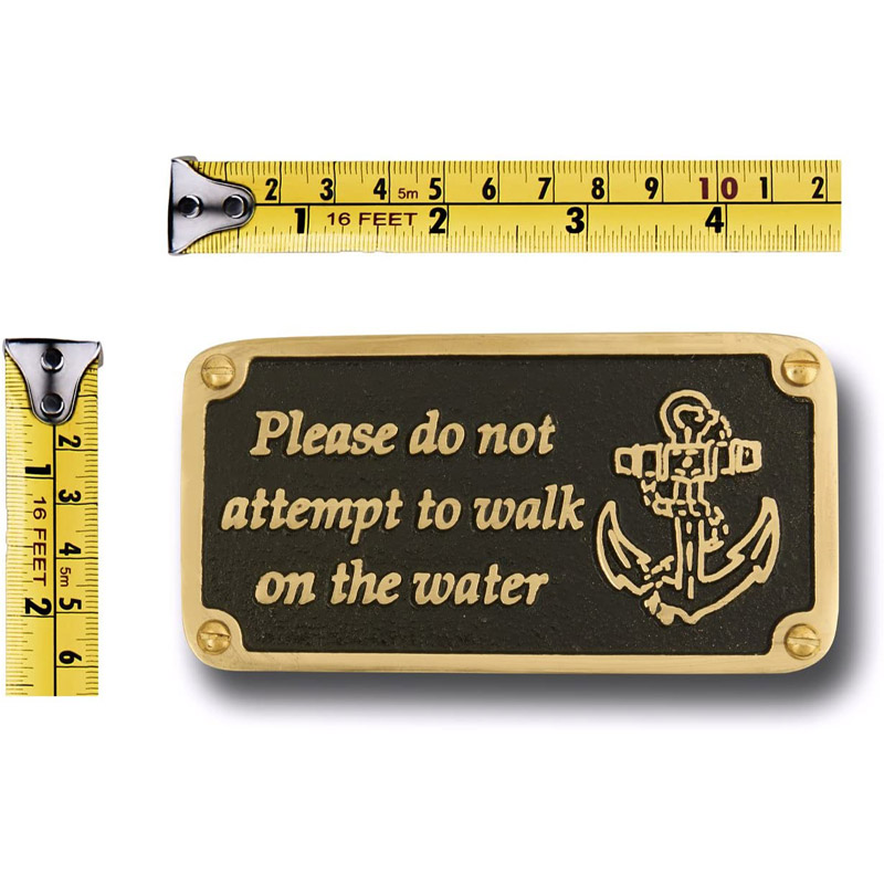 Nautical Themed Gift Plaque Walk On Water Boating Or Sailing Brass Sign is A Great Birthday Present
