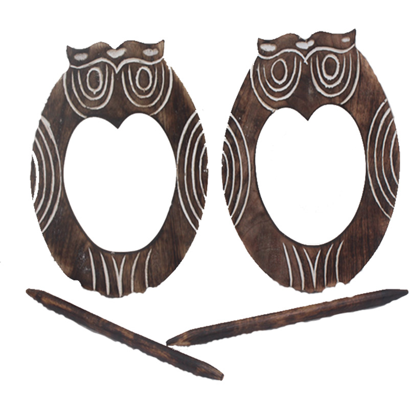 Beautiful Curtain Tiebacks, Antique Wooden Curtain Hook, Owl Rustic Decorative Curtain Holdbacks, Set Of 2
