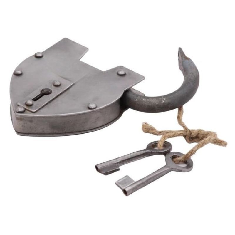 handmade 5 inch White paan iron lock
