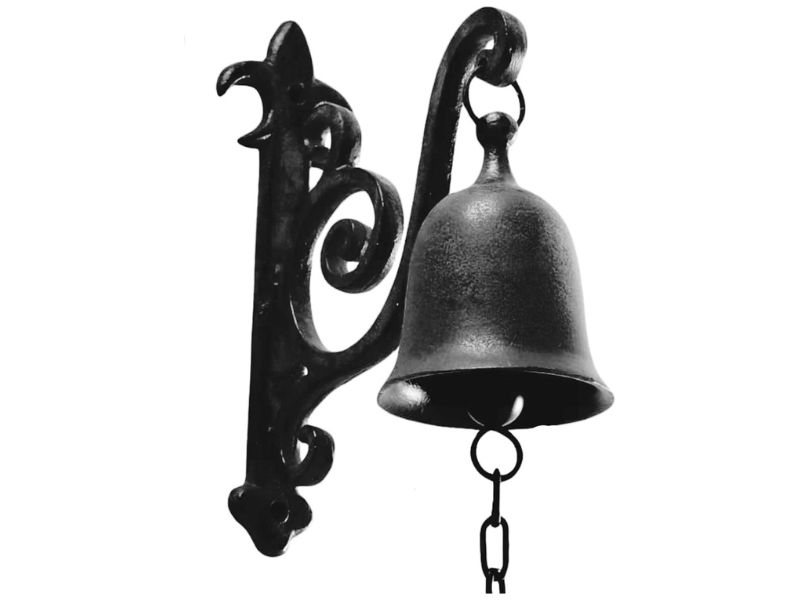 Vintage Cast Iron Dinner Bell | Rustic Entry Door Bell for Home & Farm | Outdoor Hanging Wall Bell for Porch, Garden, Front Gate & Indoor Decoration | Antique Farmhouse Style Doorbell