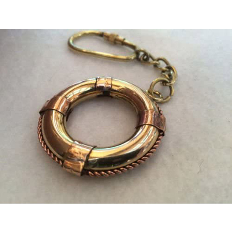 Brass Life Ring/Lifering Keychain - Life Preserver Buoy Lifesaver - Boat