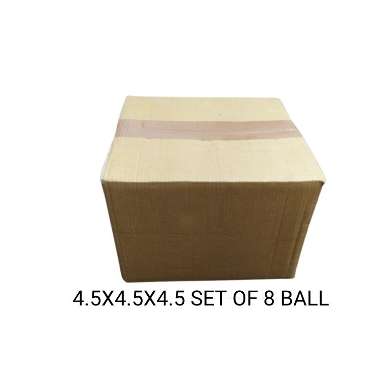  CARDBOARD 2 IN MIX BALL SET OF 8 BROWN BOX 4.5 X 4.5 X 4.5 IN