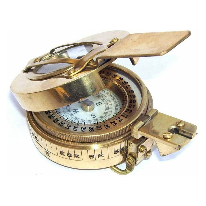 Brass Prismatic Military Vintage Pocket Compass - Steampunk Accessory - Antique Finish - Beautiful Handmade Gift -British Compass Gift for Nautical Lovers