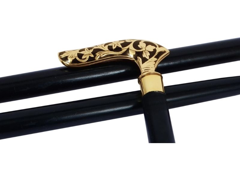 Brass Walking Solid Vintage Designer Victorian Simple Wooden Cane Antique Style Folding Walking Stick 36\