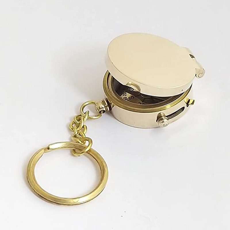 Brass Nautical Keychain Marine Compass Keychain Pocket Compass Magnetic Compass Keychain Nautical Keychain