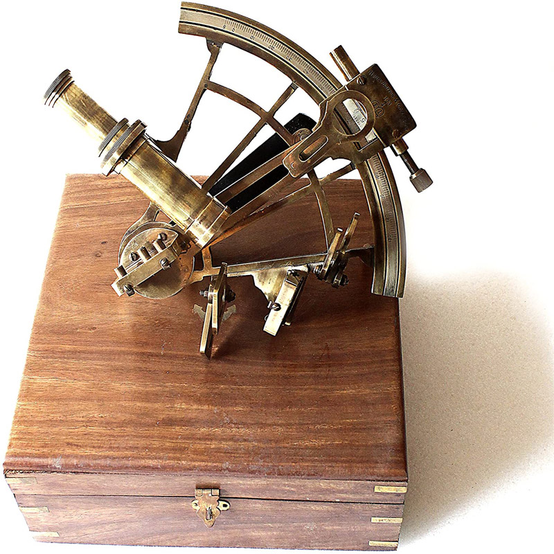 Nautical Marine Heavy German Working Model Ship Sextant Sea Collectible Antique Wooden Box Gift Item