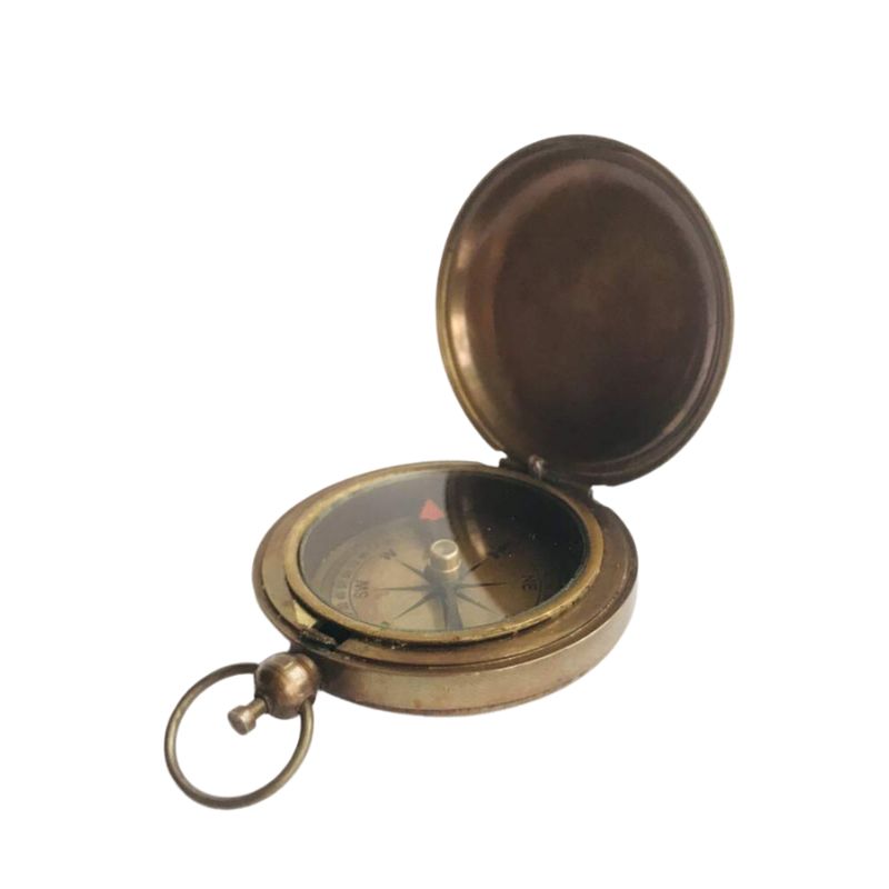 Beautiful Brass Antique Rose London Push Button 2 inch Magnetic Compass Direction Finder Brass Compass