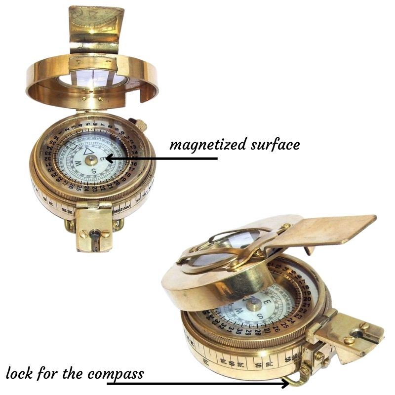 Brass Prismatic Military Vintage Pocket Compass - Steampunk Accessory - Antique Finish - Beautiful Handmade Gift -British Compass Gift for Nautical Lovers