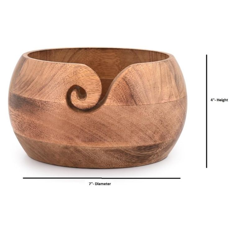 Wooden Yarn Bowl Portable Knitting Yarn Bowl Christmas Gifts for Women Knitting Crochet Knit Picker Yarn Bowl 7 x 7 x 4 Inch