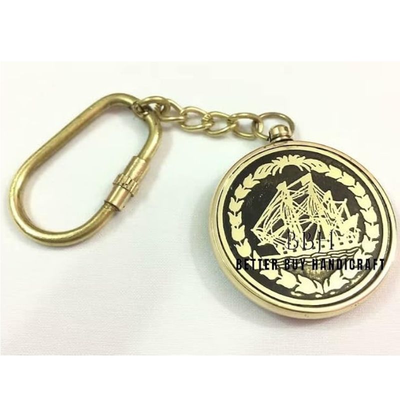 Nautical Brass 50 Years Perpetual Calendar Key Chain/Key Rings