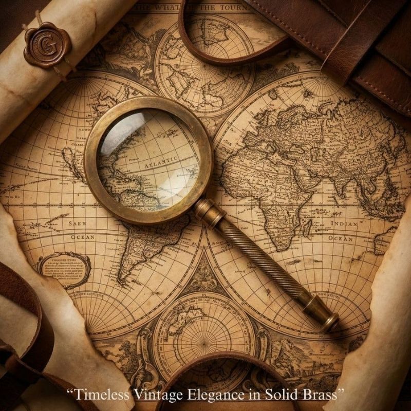 Magnifying Glass with Brass Handle, Handheld Magnifying Glass Lens, Antique Magnifier, Reading, Inspection, Coin and Stamp Inspection, Astrologer, Low Sight Elderly, Collectible Décor Gift 2.75
