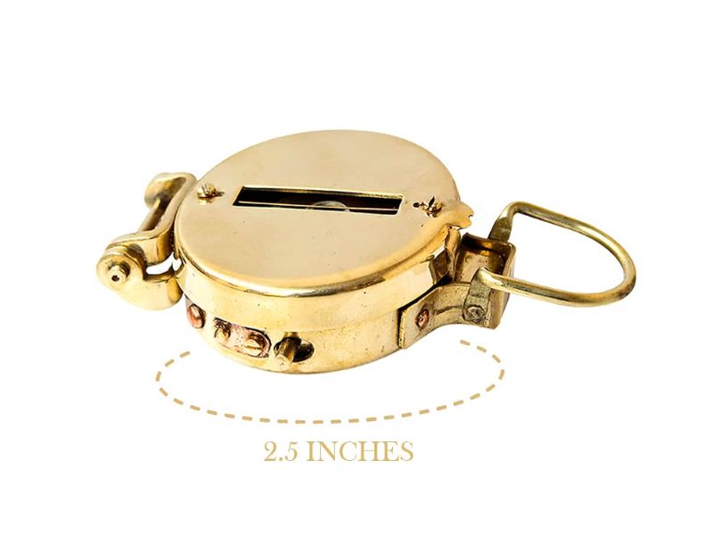 Marine Finish Polished Brass Military Compass | Vintage Nautical Navigation Device | Handmade Maritime Compass for Collectors, Decor & Gifts