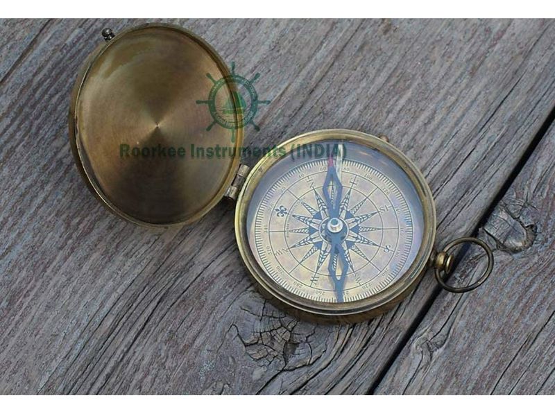Vintage Brass Compass Engraved with J.R.R. Tolkien Quote | “Not All Those Who Wander Are Lost” | Handmade Nautical Compass with Leather Case | Inspirational Gift for Men, Him, Traveler, Son