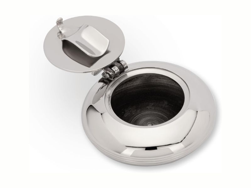 Nautical Anchor Ashtray | Polished Nickel Finish | Marine-Themed Windproof Ashtray with Lid | Decorative Tabletop Ashtray for Home, Office, Bar & Yacht Décor | Sailor & Coastal Gift