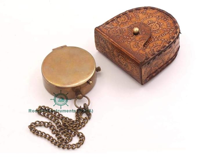 To My Dad Compass – I’ll Always Be Your Little Girl You’ll Always Be My Hero – Engraved Brass Compass with Leather Case – Vintage Father’s Day, Birthday, Christmas, or Daughter Gift for Dad