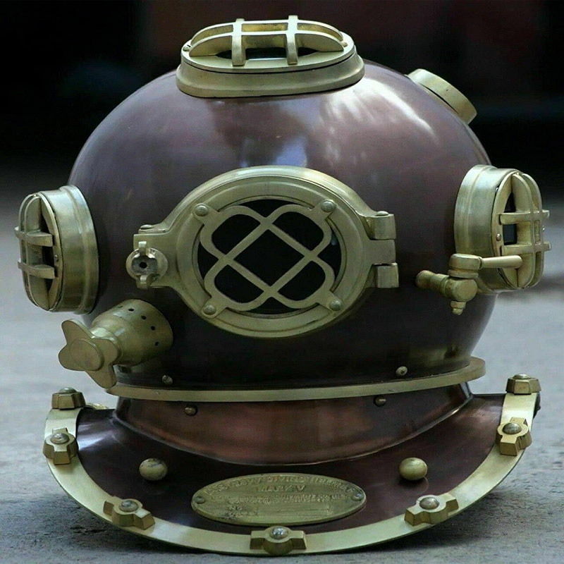 Diving Helmet US Navy Mark V Deep Sea Marine Divers Helmet Antique Scuba Sea