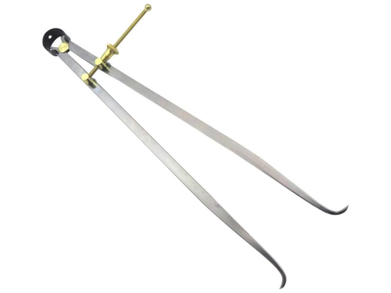 Taytools 467979 Toolmaker\'s “Yankee” Inside Spring Calipers | Quick-Spring Nut Rapid Adjust ID Divider | 0-12” / 300 mm Range | Brass Fulcrum & Fine Adjustment | Flat Leg Machinist Tool