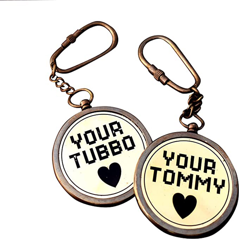 Your Tommy Your Tubbo Keychain Back Side 100 Years Perpetual Calendar Keychain Brass Keychain Key Ring