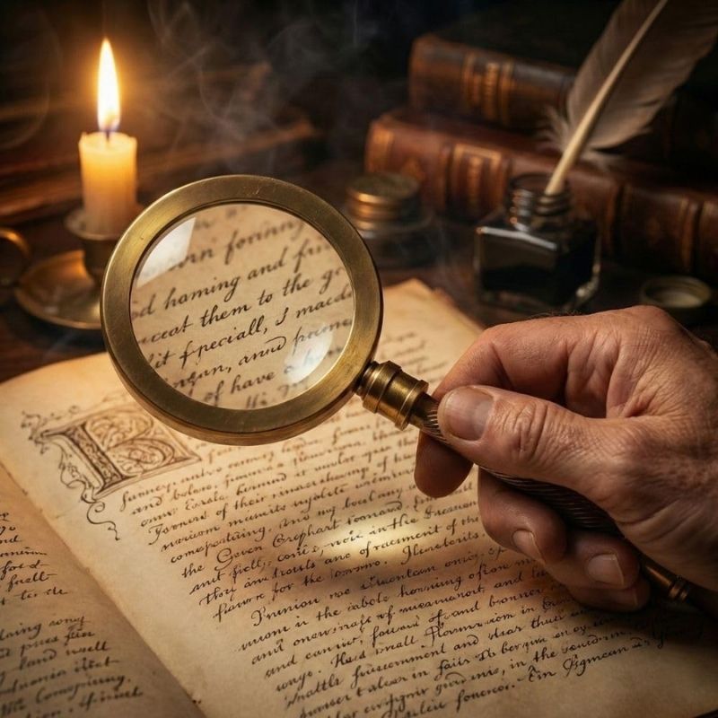 Magnifying Glass with Brass Handle, Handheld Magnifying Glass Lens, Antique Magnifier, Reading, Inspection, Coin and Stamp Inspection, Astrologer, Low Sight Elderly, Collectible Décor Gift 2.75