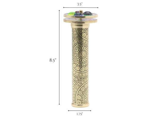 Handmade Brass Kaleidoscope with Interchangeable Wheels and Wooden Display Stand DIY Optical Art Collectible Gift for Adults