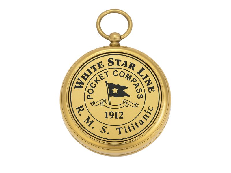 Vintage Brass Compass – RMS Titanic Inspired Pocket Compass | 2-Inch Compact Maritime Navigation Instrument with Magnetic Jeweled Needle | Nautical Collector’s Gift for Men & Women
