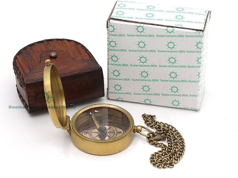 Grow Old Along With Me Engraved Brass Compass with Leather Case | Robert Browning Quote | Romantic Anniversary Gift, Husband Wife Gift, Wedding Gift, Vintage Nautical Compass,