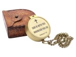 God’s Way Compass, Psalm 32:8 Engraved Solid Brass Directional Compass with Leather Case, Baptism Gifts for Boys & Girls, Christian Gifts for Men, First Communion & Confirmation Gifts